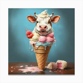 Ice Cream Cow 1 Canvas Print