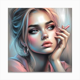 Girl Smoking A Cigarette Canvas Print