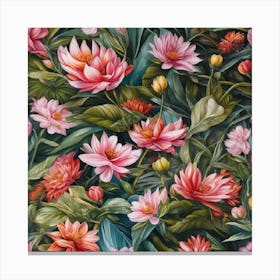 Lotus Flower Painting Canvas Print