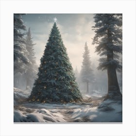 Christmas Tree In The Forest 115 Canvas Print