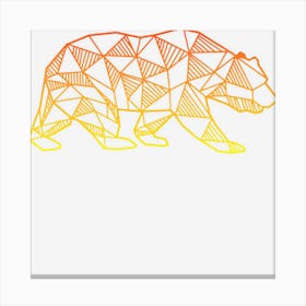 Geometric Bear Retro Wild Alaska Mountain Animal Canvas Print