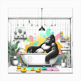 Soak Session with a Silverback Canvas Print