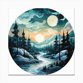 Winter Landscape for Christmas 4 Canvas Print