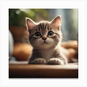 Kitten Looking At The Camera Canvas Print