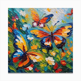 Butterflies In The Garden 4 Canvas Print