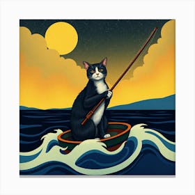 Cat Fishing 1 Canvas Print