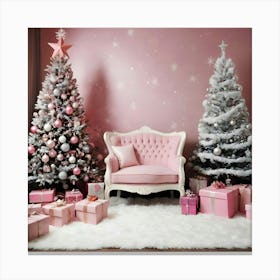 Pink Christmas Tree 10 Canvas Print