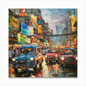 Street Scene In Bangkok Canvas Print