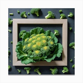 Broccoli In A Frame 23 Canvas Print