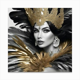 Carnival Woman In Feathers Canvas Print