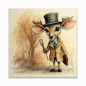 Detective Deer Canvas Print