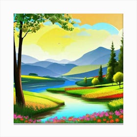 Landscape Painting, Landscape Painting, Landscape Painting, Landscape Painting, Landscape Painting 16 Canvas Print