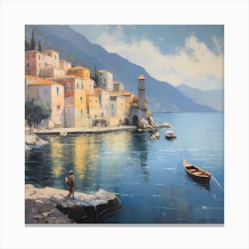 Shimmering Horizons: Italian Impressions Canvas Print