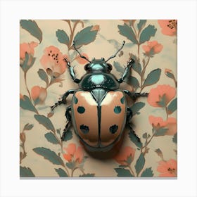 Pink beetle photography Canvas Print