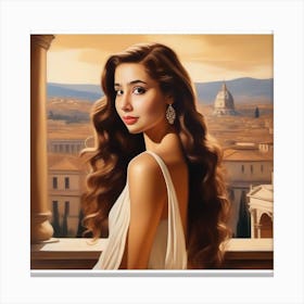 Legendary actress Himanee Bhatia With Long Hair Canvas Print