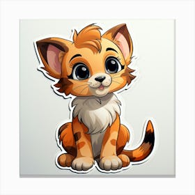 Cute Kitten Sticker Canvas Print