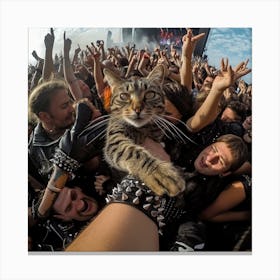 Cat In The Crowd 1 Canvas Print