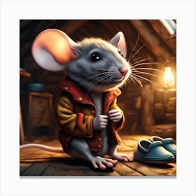 Mouse In A House Canvas Print