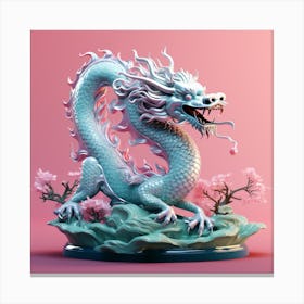 Chinese Dragon on pink Canvas Print