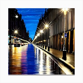 Wet City Street Canvas Print