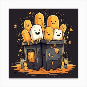 Pumpkins In A Box Canvas Print