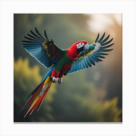 Colorful Parrot in the Jungle Canvas Print