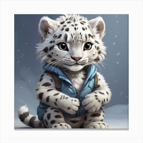 Snow Leopard Cub Canvas Print