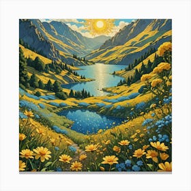 Sunrise In The Mountains Canvas Print