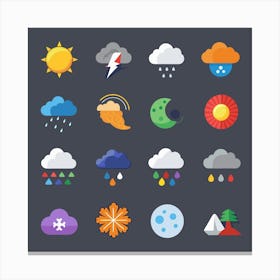 Weather Icons Set 7 Canvas Print