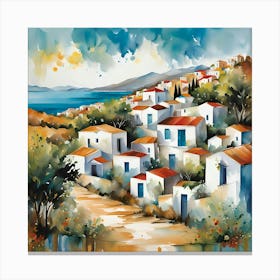 Village By The Sea 1 Canvas Print
