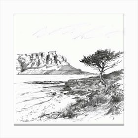 A Table Mountain In Cape Town Hand Drawn Sketch 3 Canvas Print