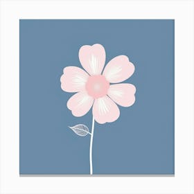 A White And Pink Flower In Minimalist Style Square Composition 567 Canvas Print