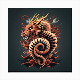 Mystical Chinese Dragon (4) Canvas Print