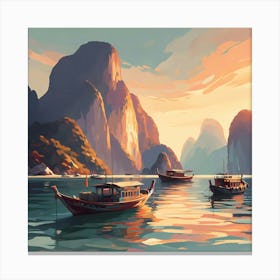 Boats In The Water Canvas Print