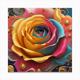 Abstract painting of a magical organic rose 8 Canvas Print