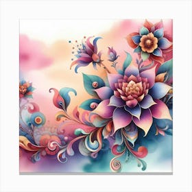 Colorful Flower Painting 1 Canvas Print