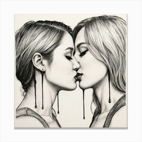 Kissing - women - LGBTQ Canvas Print