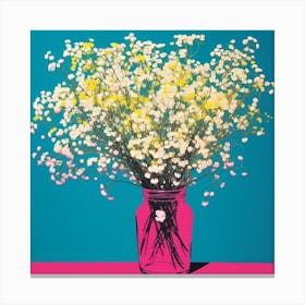 Gypsophila Babys Breath 1 Pop Art Illustration Square Canvas Print