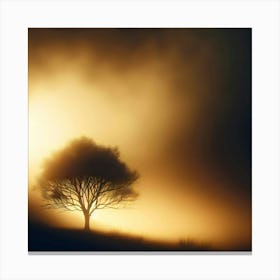 Lone Tree In The Fog Canvas Print