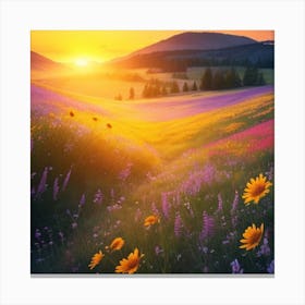 Sunset In The Mountains 1 Canvas Print