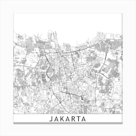 Jakarta Map Canvas Print
