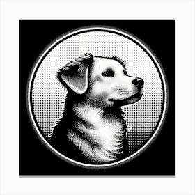 Dog Portrait With The Title 'Dog Portrait' Canvas Print