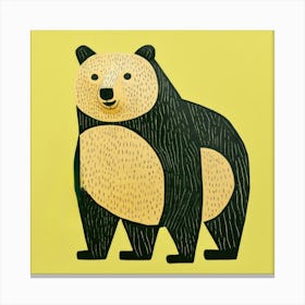 Bear On Yellow Background Stampe su tela