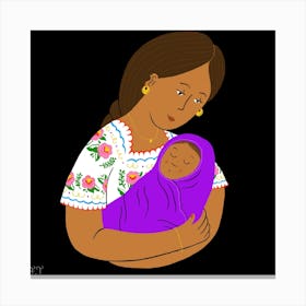 Mother And Child Square Canvas Print
