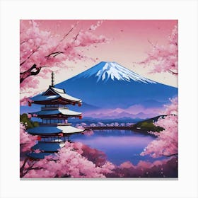 Cherry Blossoms In Fuji Canvas Print