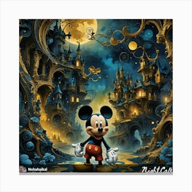 Mickey Mouse At Night 1 Canvas Print