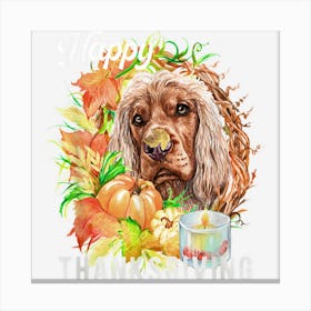 English Cocker Spaniel Dog Owner Thanksgiving Celebration Toile