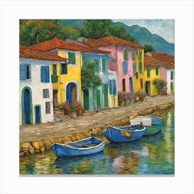 Boats By The Water Canvas Print