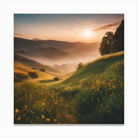 Sunrise In The Mountains Canvas Print