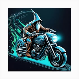 Gnome On A Motorcycle Canvas Print